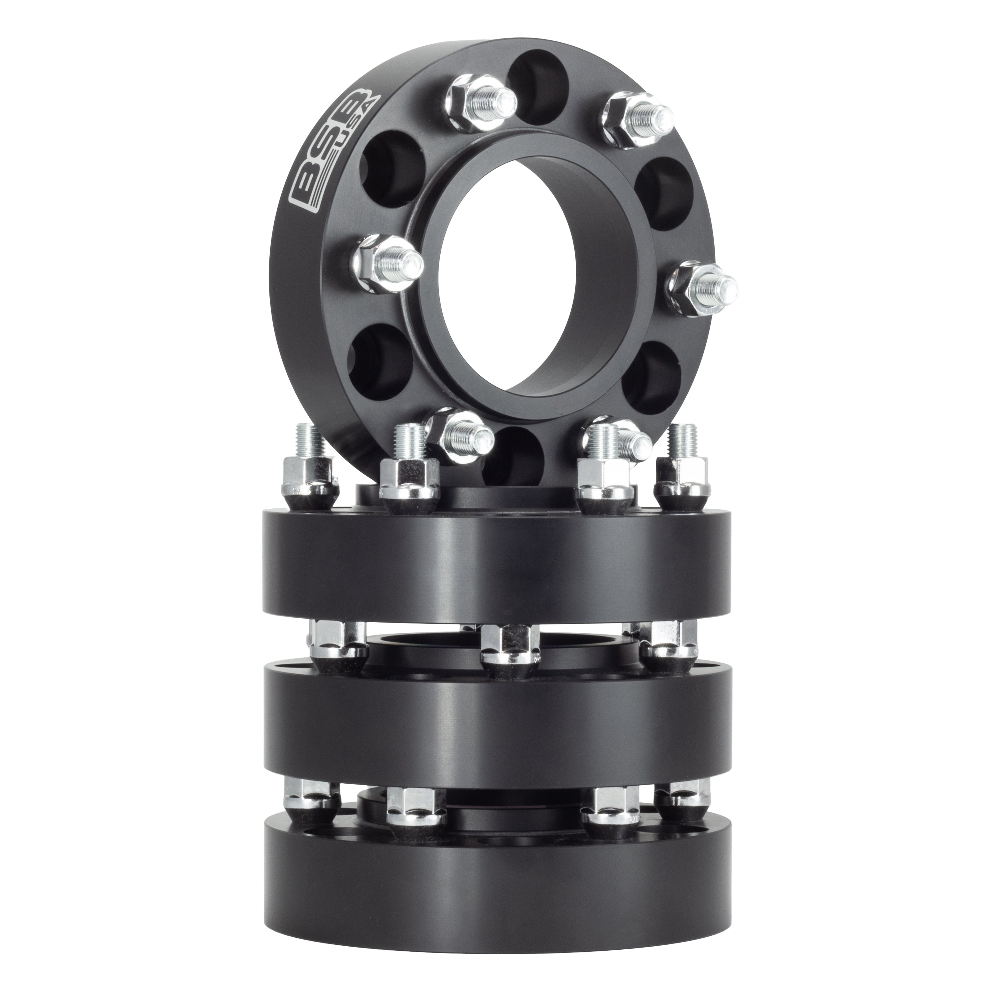 American Made 1" 6x5.5 Hubcentric Adapter Spacer For Bronco 2021-2025 and Ranger 2019+ - Hubcentric, 93.1mm to 106mm Hub, 12x1.5 Studs, Black, Made in the USA