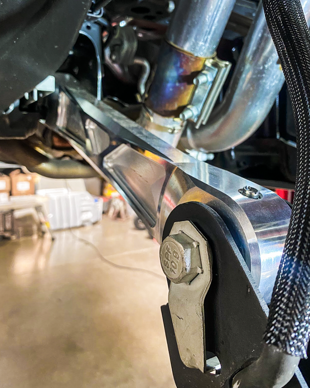 Billet aluminum rear upper suspension arms for 2022 Bronco Raptor, featuring ultra-flex joints for enhanced performance.