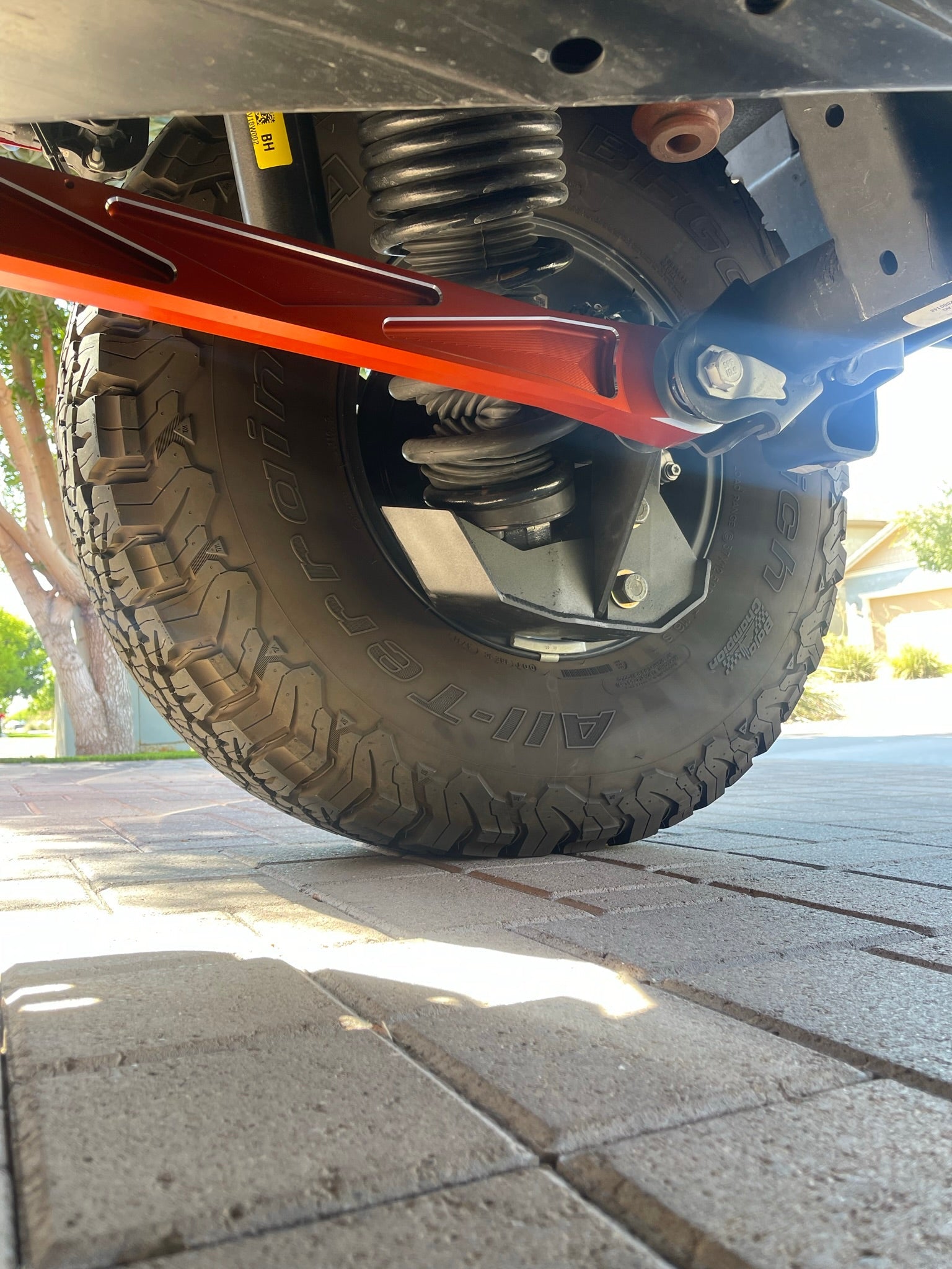 2022 and newer Bronco Raptor rear shock skid kit showcasing durable construction and off-road readiness under the vehicle.