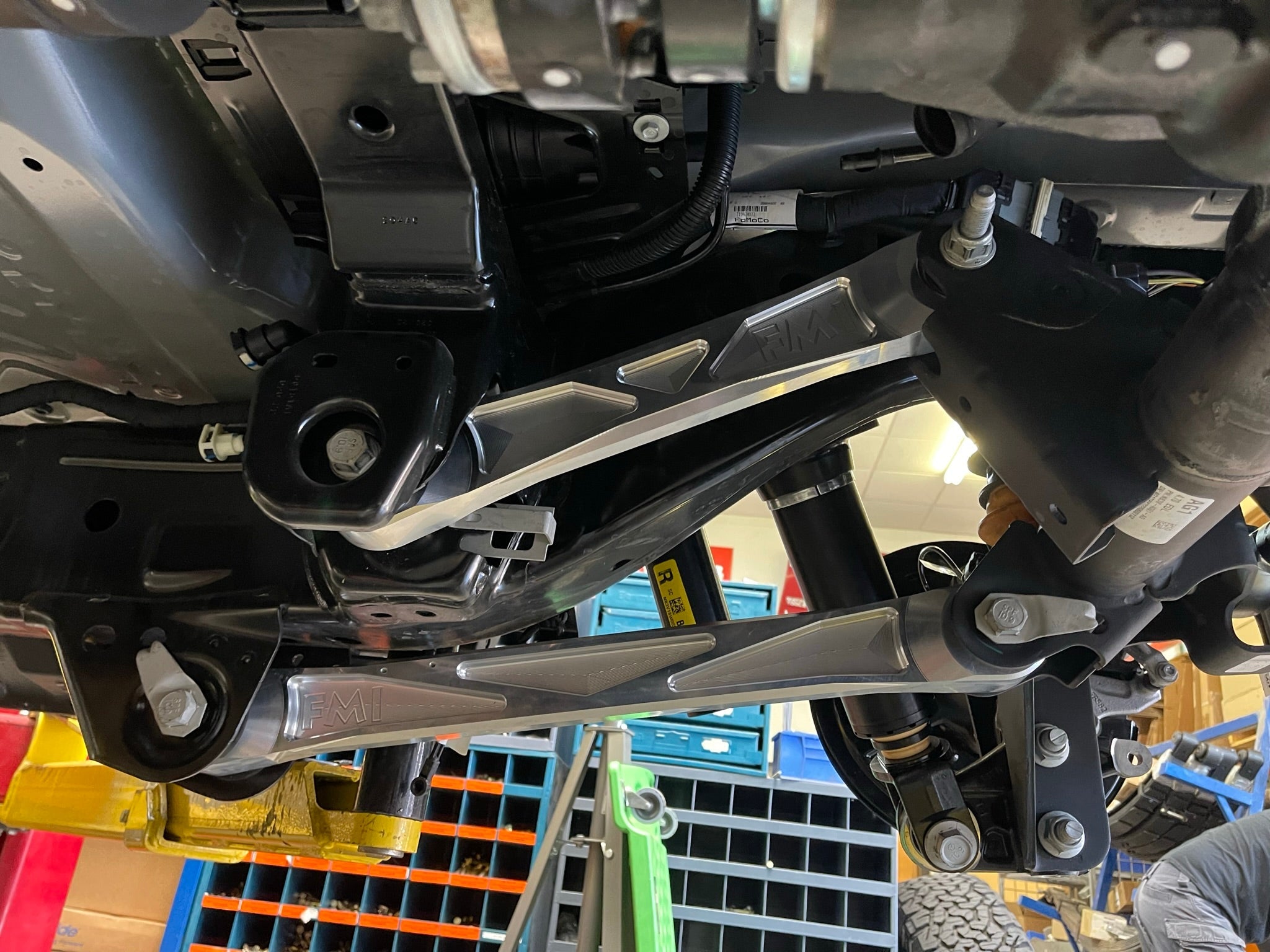 Bronco Raptor billet aluminum rear suspension upper arms showcasing durable construction and precise engineering for enhanced performance.