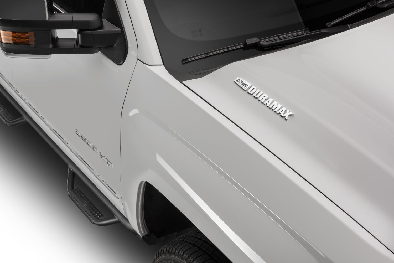 Nerf Step Bar Wheel-to-Wheel with Bed Access (3 Steps per Side) 3 Inch Main Tube Diameter 2004-2006 (2007 Classic) Chevy Silverado/GMC Sierra 1500 5 Foot 8 Inch Bed Crew Cab Textured Black NFab