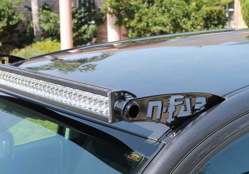 Light Mounting Solution Roof Mounts (1 50-Series Light Bar 50.5 Inch -51.75 Inch) 2014-2019 Chevy Silverado/GMC Sierra 1500/2015-2018 Chevy Silverado/GMC Sierra 2500 HD/3500 HD Gloss Black N Fab