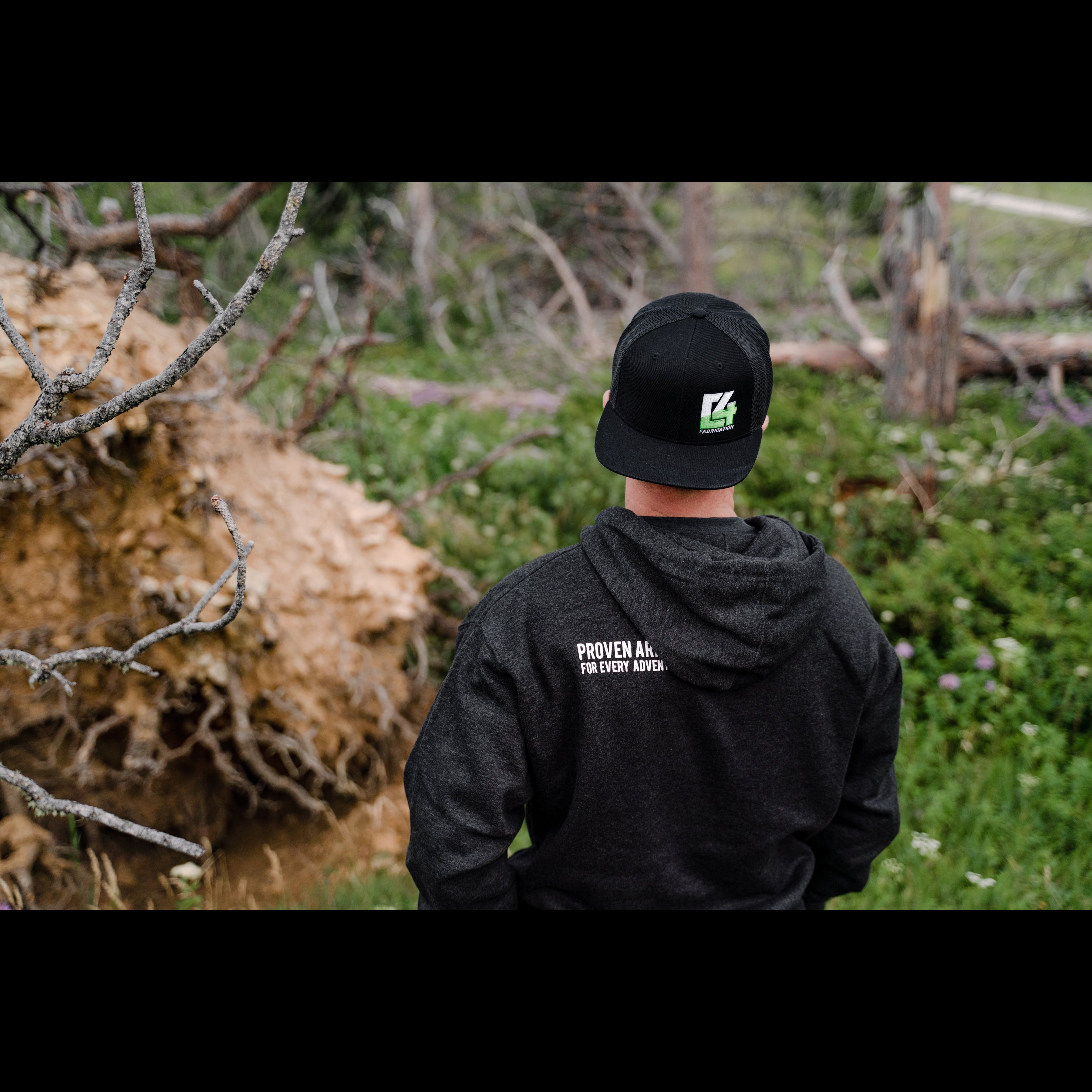 Black C4 Snapback Cap