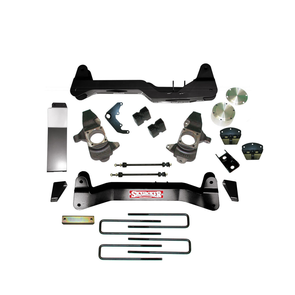 Lift Kit 6 Inch Lift 01-06 Silverado/Sierra W/Cross Members Differential Drop Bracket CV Spacer Rear Block U Bolt Knuckles Skid Plates Torsion Bar Drop Bracket Skyjacker