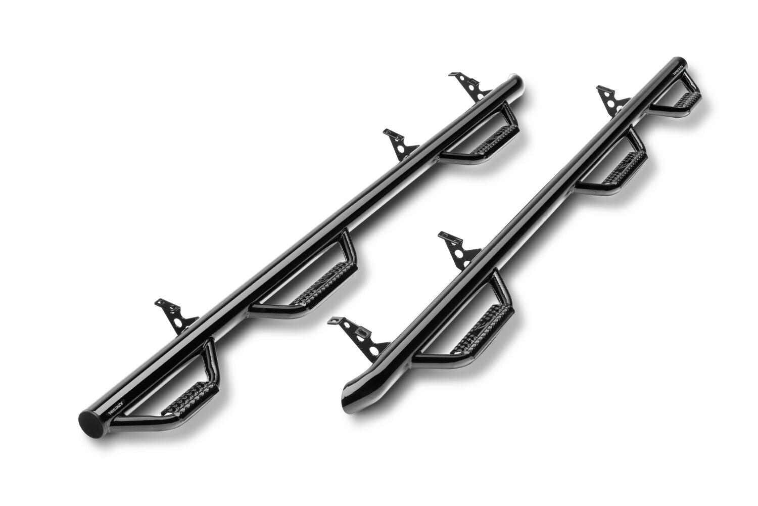 Nerf Step Bar Wheel-to-Wheel with Bed Access (3 Steps per Side) 3 Inch Main Tube Diameter 1999-2006 (2007 Classic) Chevy Silverado/GMC Sierra 6 Foot 6 Inch Bed Extended Cab with Single Rear Wheels Gloss Black NFab
