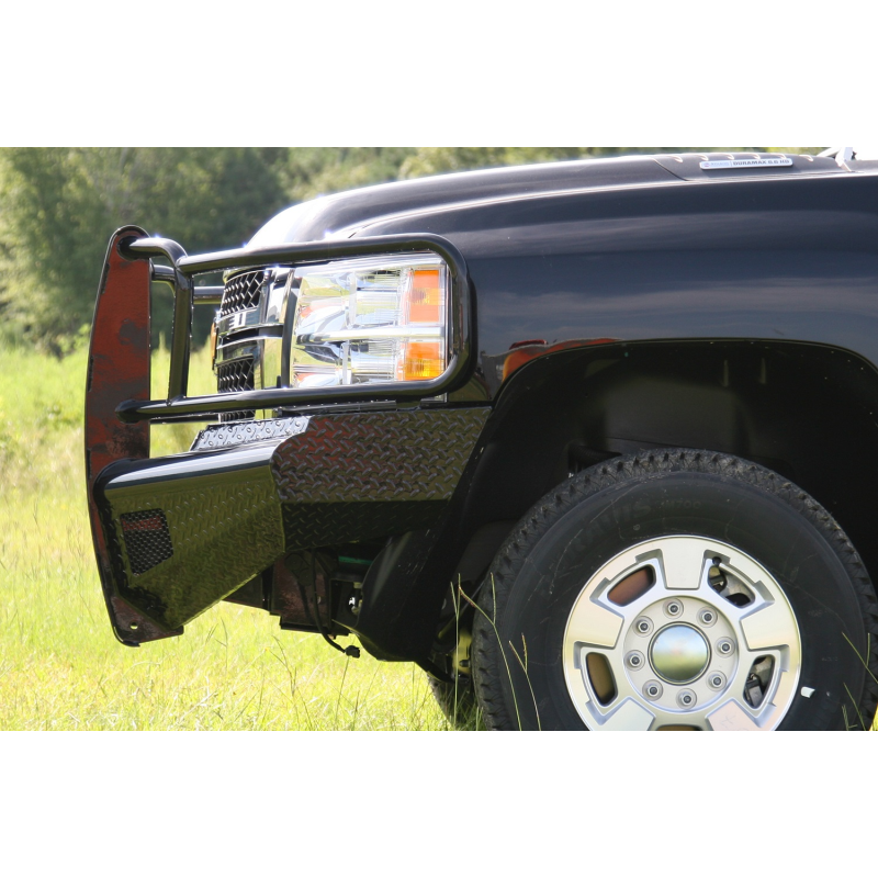 Fab Fours Black Steel Front Ranch Bumper w/ Grille Guard Model CH11-S2760-1