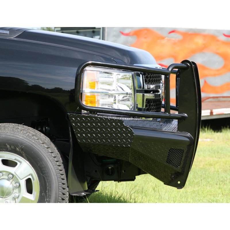 Fab Fours Black Steel Front Ranch Bumper w/ Grille Guard Model CH11-S2760-1
