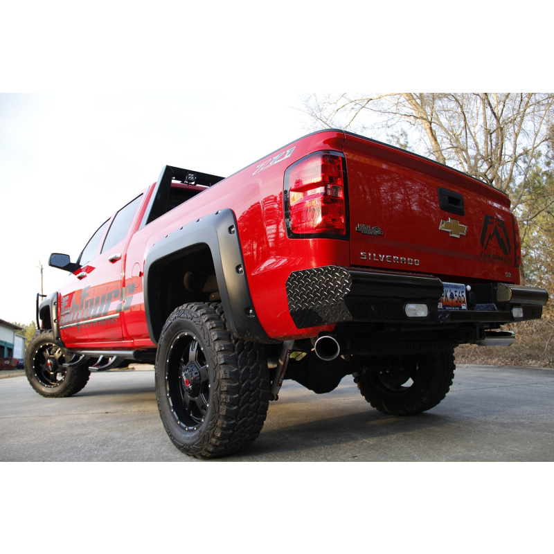 Fab Fours Black Steel Ranch Rear Bumper Model CH99-T1250-1