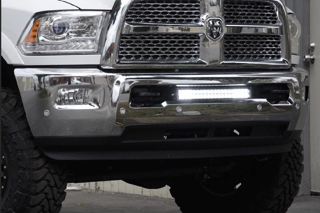 10-18 Dodge 2500/3500 22 Inch Bumper Hidden LED Light Bar Brackets Kit 5D Optic OSRAM 22 inch Dual Row LED Bar Spot Beam Cali Raised LED
