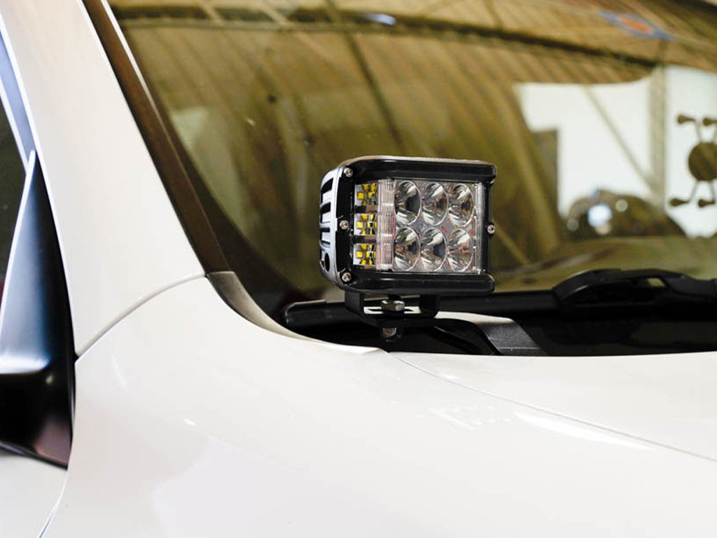 10-21 Lexus GX 460 Low Profile LED Ditch Light Brackets Kit (2) 3X2 18W Amber LED Pods Ditch Lights Switch Blue Backlight Small Cali Raised LED