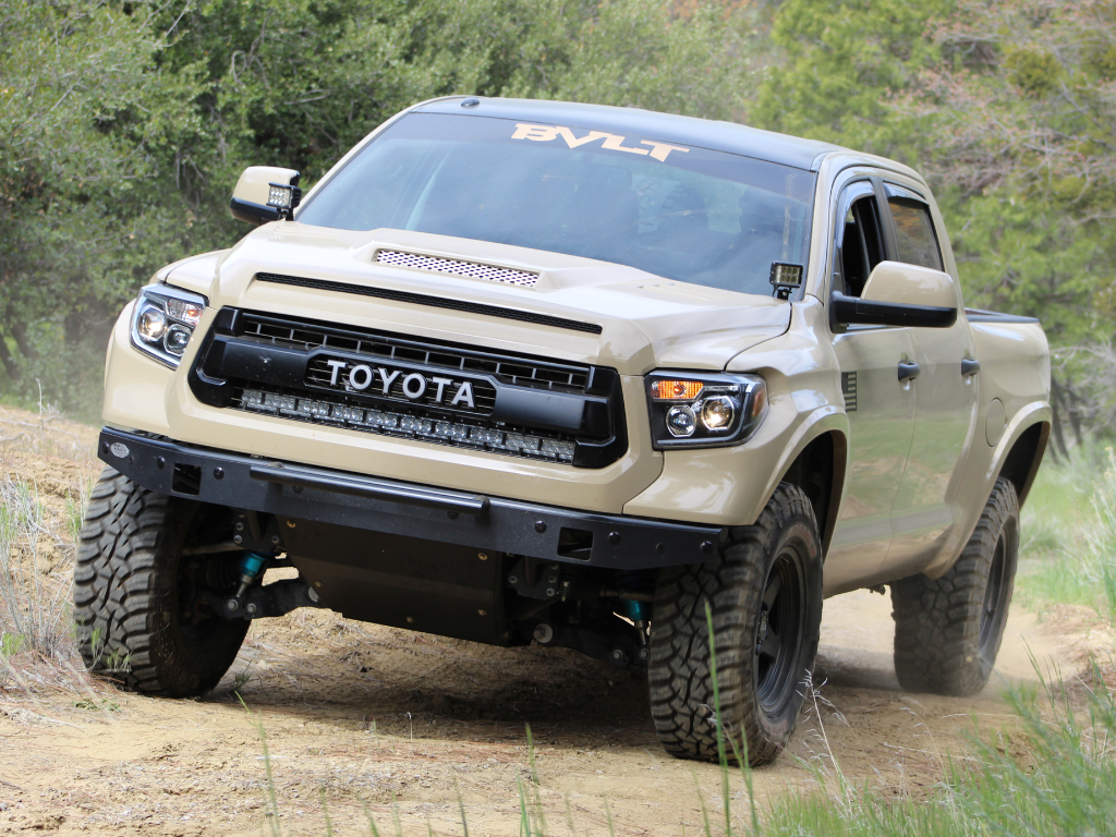 14-21 Tundra 42 Inch Hidden Grille Curved LED Light Bar Brackets Kit Two Spot Beam No Switch Spot Beam No Switch Cali Raised LED