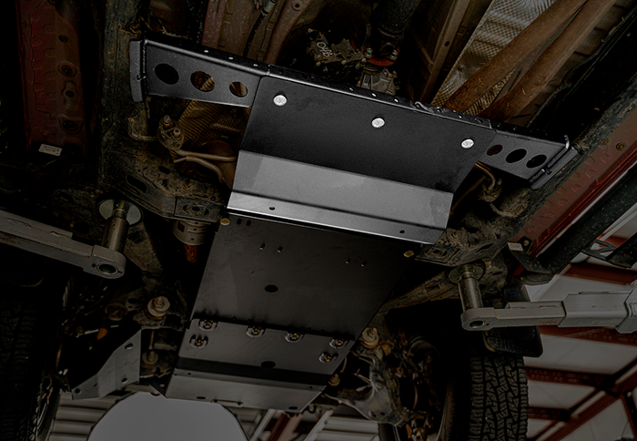 2005-2015 Toyota Tacoma Complete Skid Plate Collection - Aluminum Powercoat Black Cali Raised LED