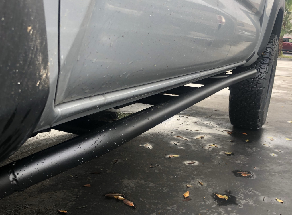 Trail Edition Rock Sliders Fits 24-Present Toyota Tacoma - Double Cab Short Bed/Kick Out/Powdercoat Cali Raised LED