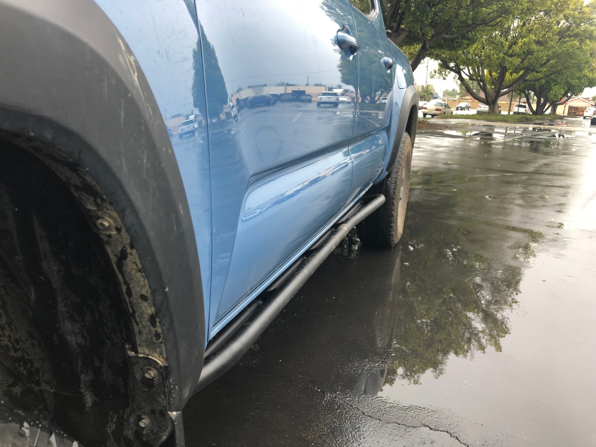 Trail Edition Rock Sliders Fits 24-Present Toyota Tacoma - Double Cab Short Bed/No Kick Out/Raw Cali Raised LED