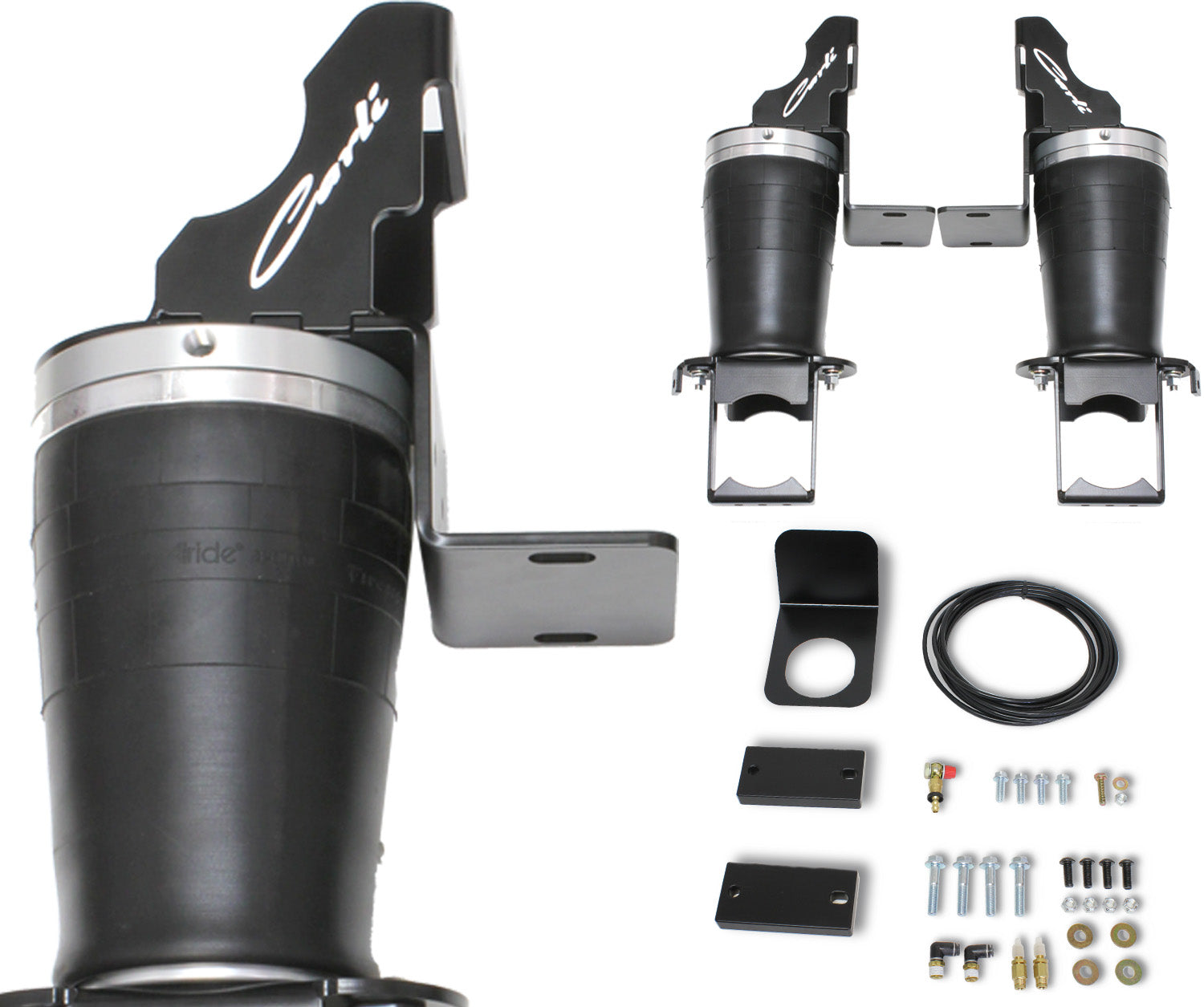 Long Travel Air Bag System2012 RAM 3500 SRW 4x4 Diesel with 4.0 inch axle tube And 1-2 inch Rear Lift Carli Suspension