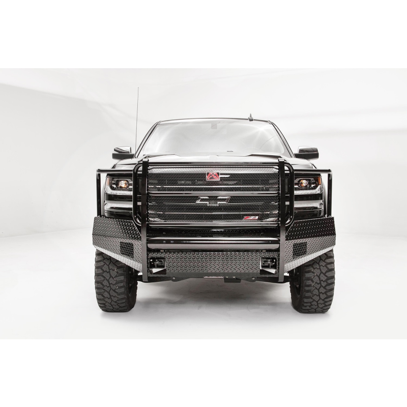 Fab Fours Black Steel Front Bumper w/ Grille Guard Model CS16-K3860-1