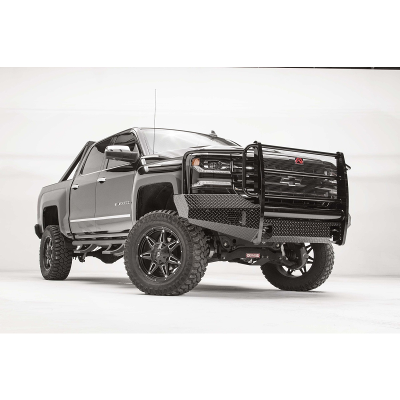 Fab Fours Black Steel Front Bumper w/ Grille Guard Model CS16-K3860-1