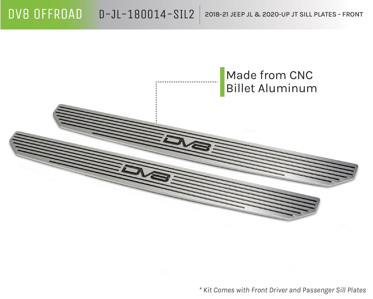2020 2025 Jeep Wrangler JL JLU Gladiator JT Front ONLY Sill Pllates DV8 Offroad