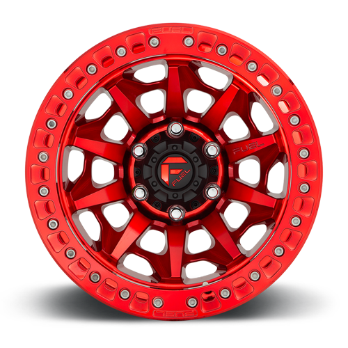 Aluminum Wheels 17X9 Covert Beadlock D113 5 On 150 Candy Red 110.1 Bore -15 Offset Multi Spoke Fuel Off Road Wheels