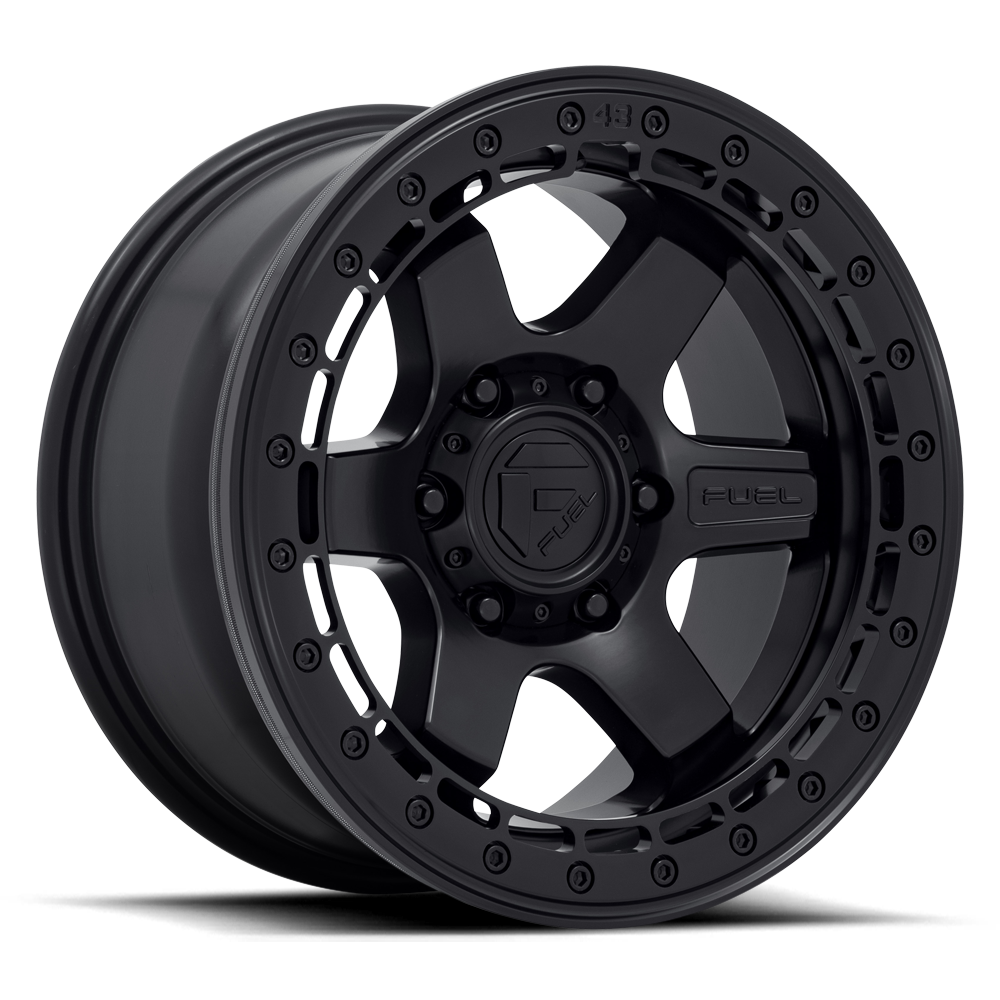 Aluminum Wheels 17X8.5 Block Beadlock D122 5 On 150 Matte Black Matte Black Ring 110.2 Bore 20 Offset 6 Spoke Fuel Off Road Wheels