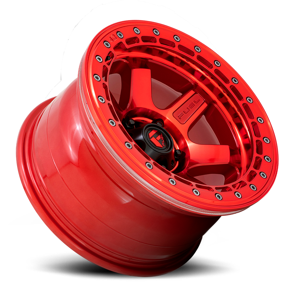 Aluminum Wheels 17X8.5 Block Beadlock D123 6 On 139.7 Candy Red/Candy Red Ring 106.1 Bore 0 Offset 6 Spoke Fuel Off Road Wheels