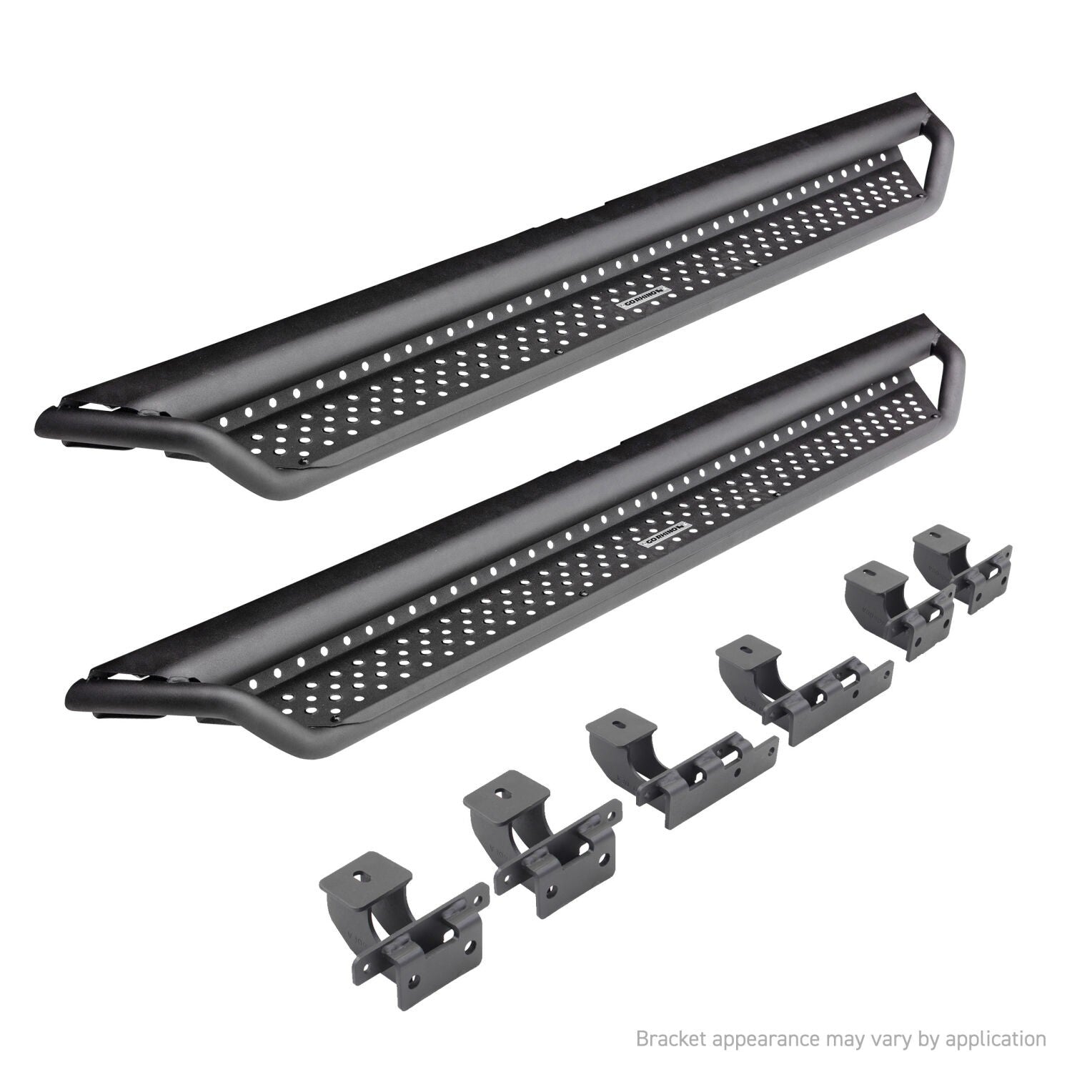 Dominator Xtreme D1 Side Steps with Rocker Panel Mounting Bracket Kit Textured Black 2021-2025 Ford Bronco Go Rhino