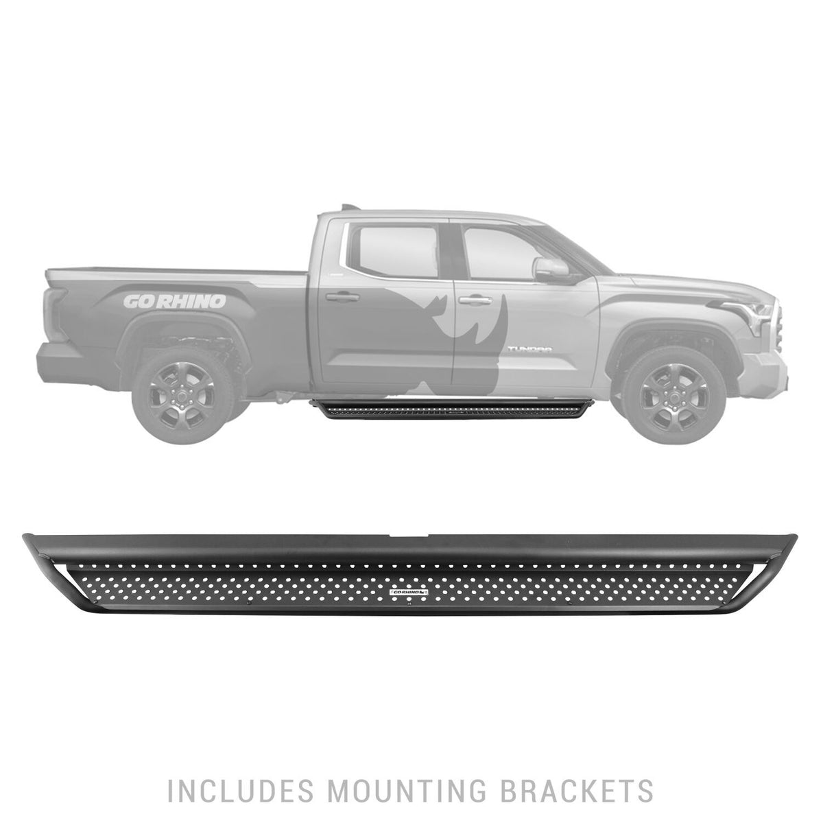 Dominator Xtreme D1 SideSteps Complete Kit: SideStep + Brackets Textured Black 2023-2026 Toyota Sequoia Go Rhino