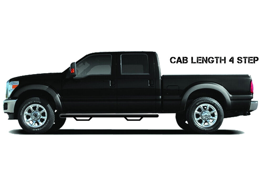 Nerf Step Bar Cab Length (2 Steps per Side) 2015-2018 (2019-2024 Classic) Ram 1500 Crew Cab Gloss Black NFab