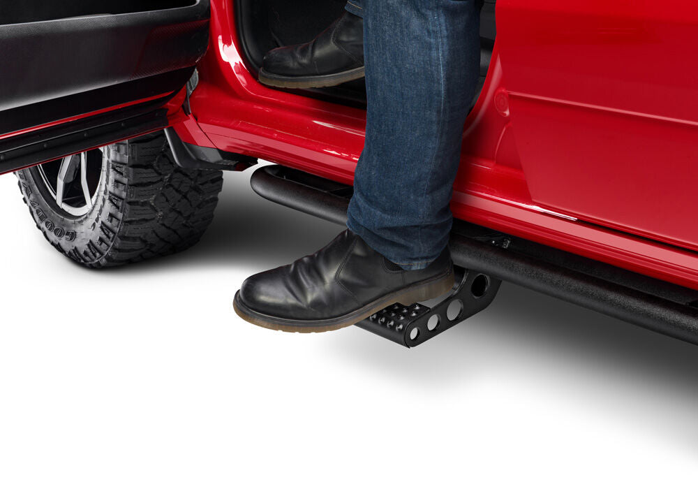 RKR Step System Cab Length (2 Step Mounts/2 Steps per Side) 1.75 Inch Rails 2019-2025 (New Body Style) Ram 1500 Crew Cab Textured Black NFab