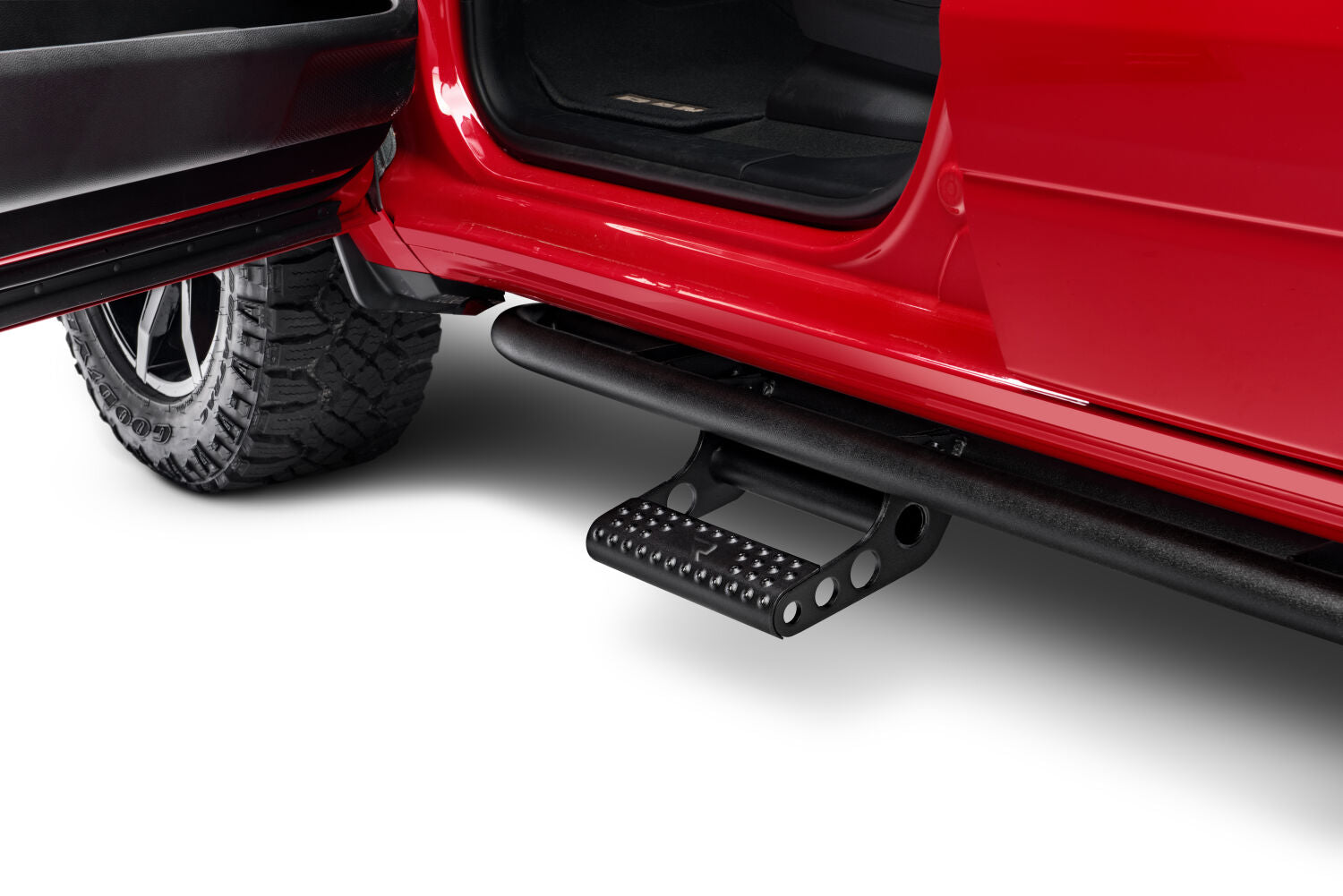 RKR Step System Cab Length (2 Step Mounts/2 Steps per Side) 1.75 Inch Rails 2019-2025 Ram 2500/3500/4500/5500 Crew Cab Textured Black NFab