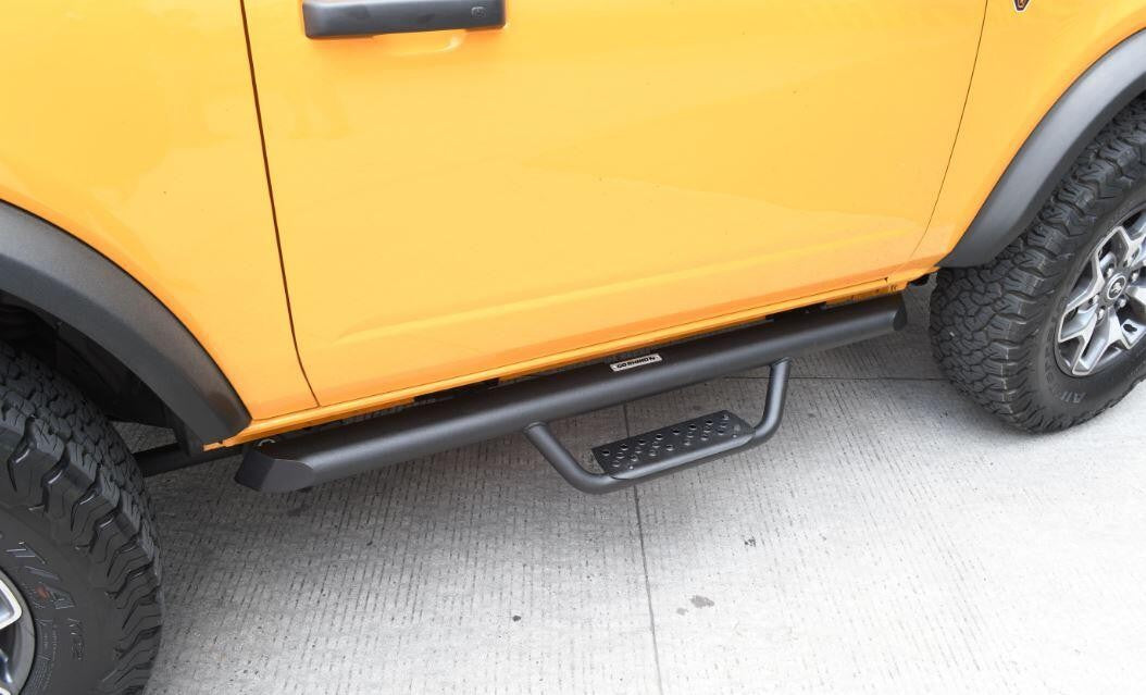 Domintator Extreme D2 Side Steps With Mounting Brackets Textured Black For 2018-2025 Jeep Wrangler JL Go Rhino