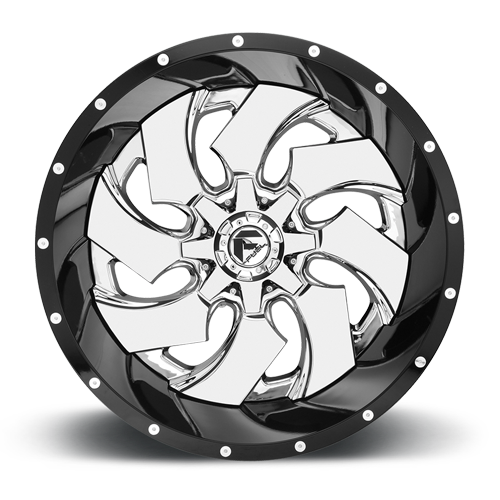 Aluminum Wheels 20X10 Cleaver D240 8 On 170 Chrome/Gloss Black Lip 125.1 Bore -19 Offset 8 Spoke Fuel Off Road Wheels