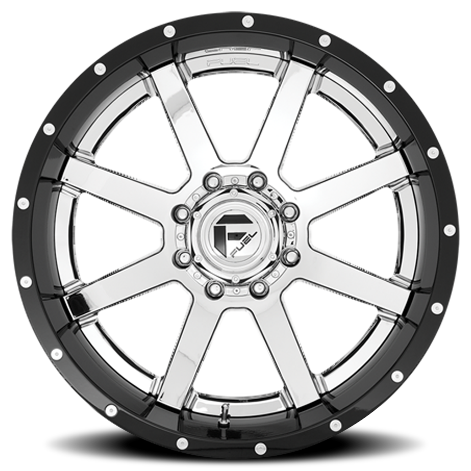 Aluminum Wheels 22X12 Maverick D260 5 On 139.7/5 On 150 Chrome/Gloss Black Lip 110.1 Bore -44 Offset Fuel Off Road Wheels