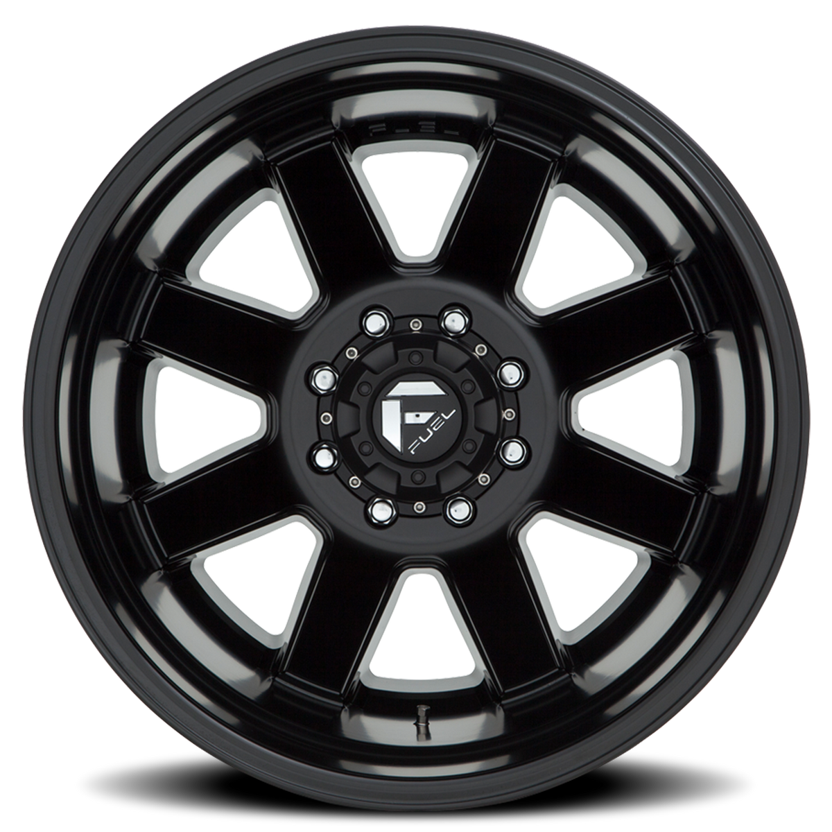 Dually Wheels 22X8.3 Maverick Dually D538 8 On 200 Black Milled 142 Bore -201 Offset 7 Spoke Outer Dually Fuel Off Road Wheels