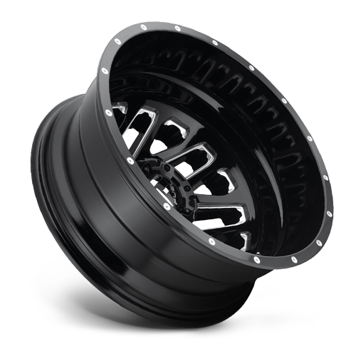 Dually Wheels 20X8.25 Triton Dually D581 8 On 165.1 Gloss Black Milled 121.5 Bore -265 Offset Mesh Spoke Outer Dually Fuel Off Road Wheels