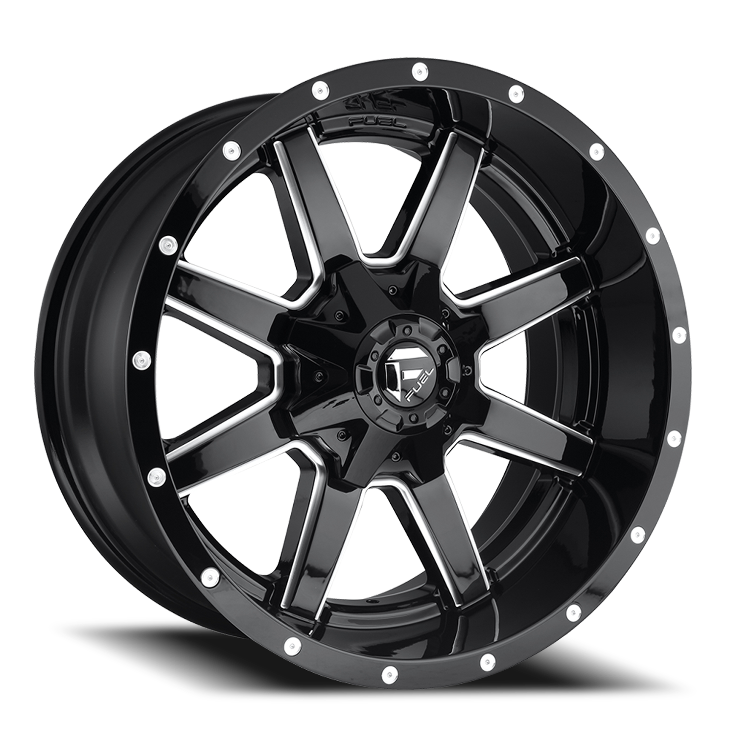 Aluminum Wheels 20X10 Maverick D610 8 On 170 Gloss Black Milled 125.2 Bore -18 Offset Fuel Off Road Wheels
