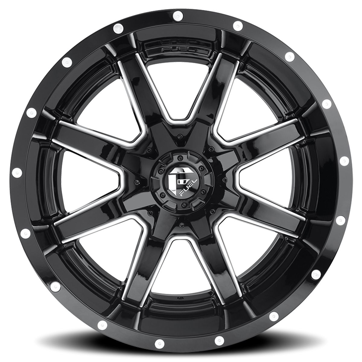 Aluminum Wheels 20X10 Maverick D610 8 On 170 Gloss Black Milled 125.2 Bore -18 Offset Fuel Off Road Wheels