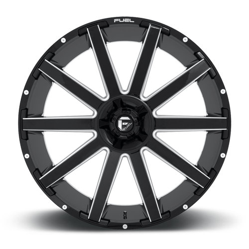 Aluminum Wheels 20X10 Contra D616 8 On 165.1 Matte Black Milled 125.2 Bore -18 Offset Multi Spoke Fuel Off Road Wheels