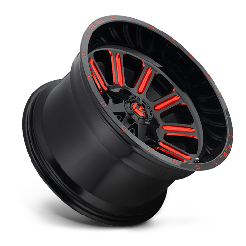 Aluminum Wheels 20X9 Hardline D621 5 On 139.7/5 On 150 Gloss Black/Candy Red 110.3 Bore 1 Offset Fuel Off Road Wheels