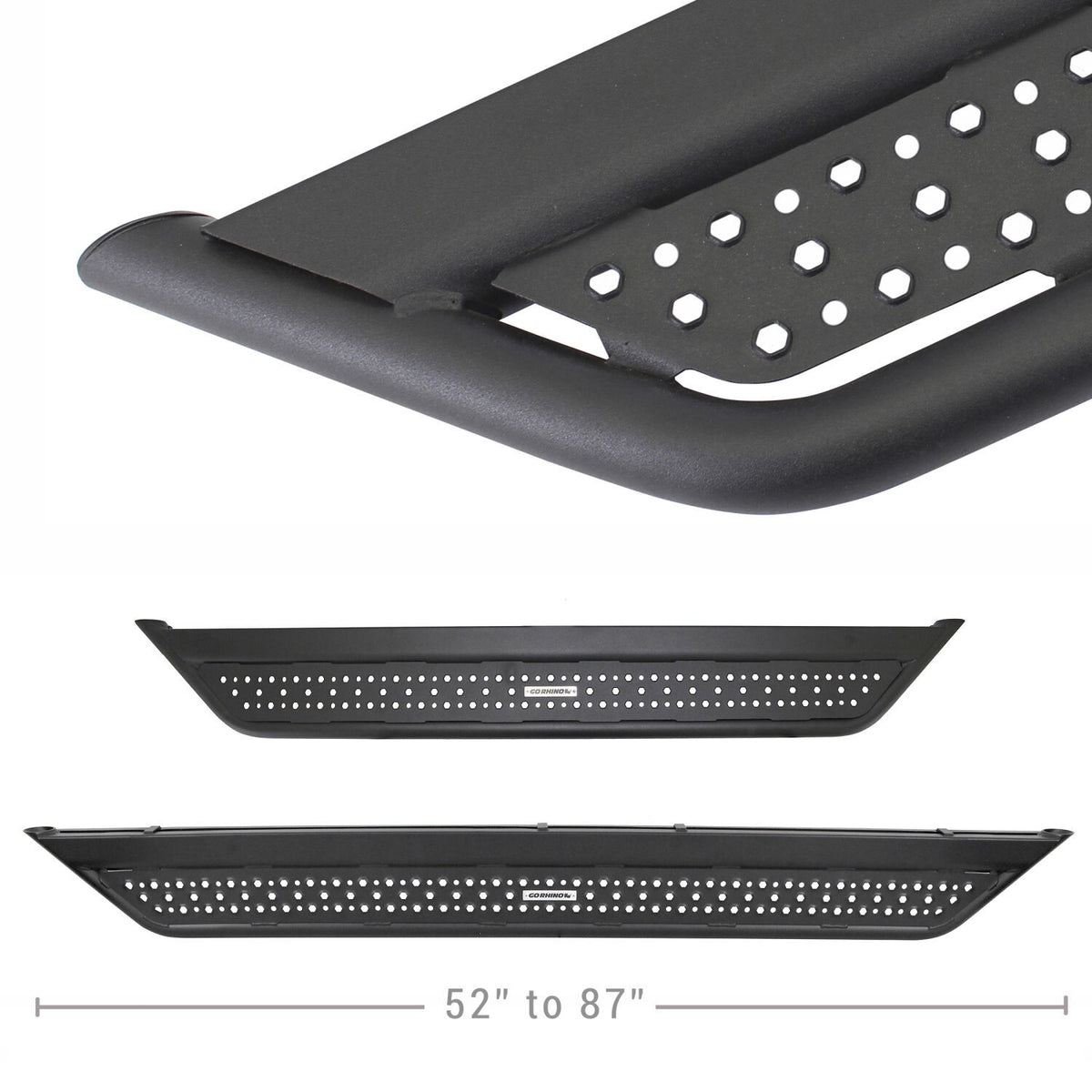Dominator Xtreme D6 Side Steps with Rocker Panel Mounting Bracket Kit Textured Black 2015-2025 Ford F-150 2017-2026 Ford F-250/F-350 Go Rhino
