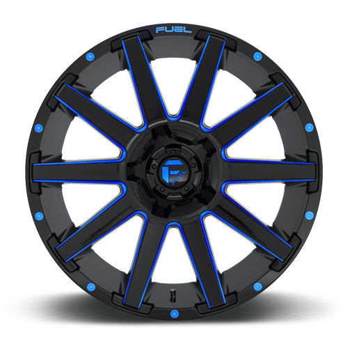 Aluminum Wheels 20X10 Contra D644 8 On 170 Gloss Blue Milled 125.1 Bore -18 Offset Multi Spoke Fuel Off Road Wheels