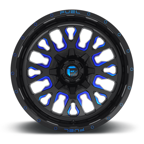 Aluminum Wheels 20X10 Stroke D645 8 On 180 Gloss Blue Milled 124.3 Bore -18 Offset Fuel Off Road Wheels