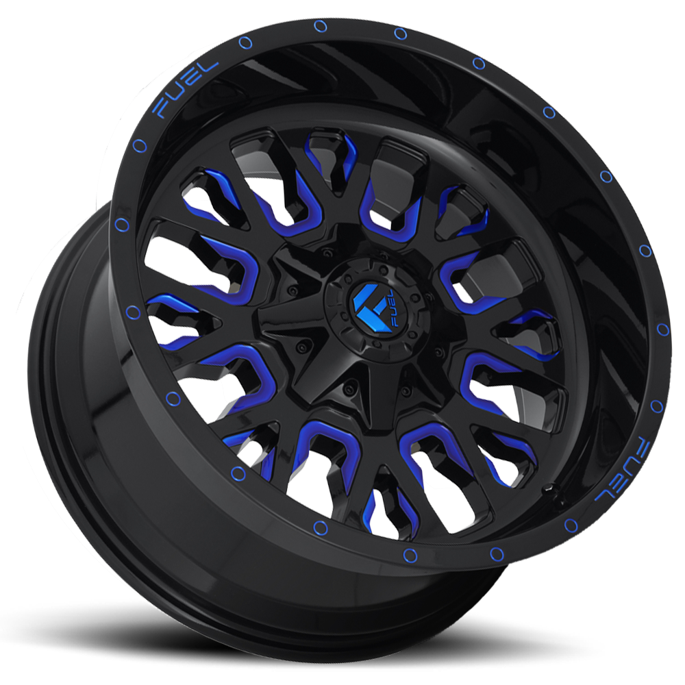 Aluminum Wheels 20X10 Stroke D645 8 On 165.1 Gloss Blue Milled 125.2 Bore -18 Offset Fuel Off Road Wheels