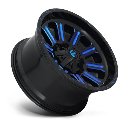 Aluminum Wheels 20X9 Hardline D646 8 On 170 Gloss Black/Candy Blue 125.1 Bore 1 Offset Fuel Off Road Wheels