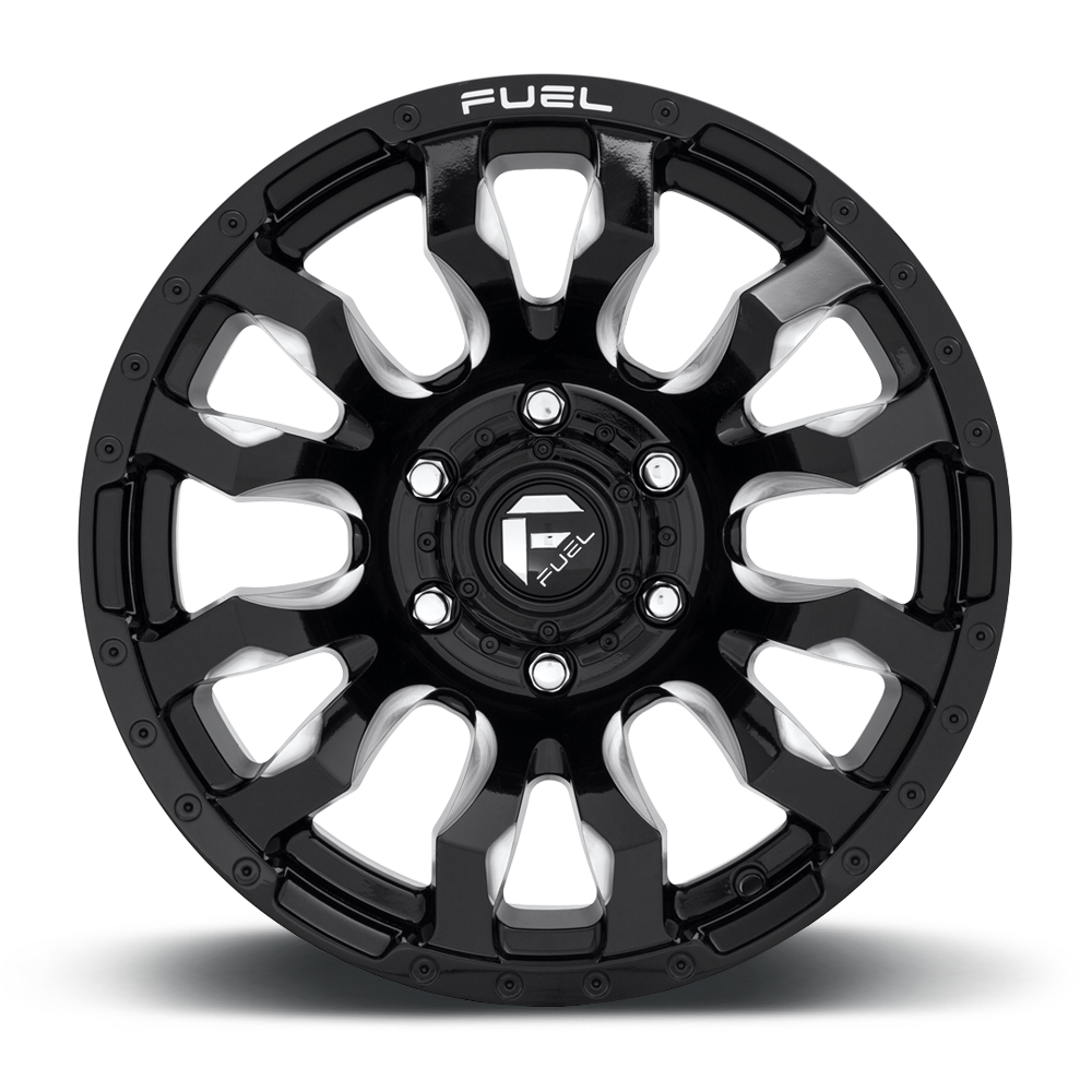 Aluminum Wheels 20X10 Blitz D673 6 On 135 Gloss Black Milled 87.1 Bore -18 Offset Multi Spoke Fuel Off Road Wheels
