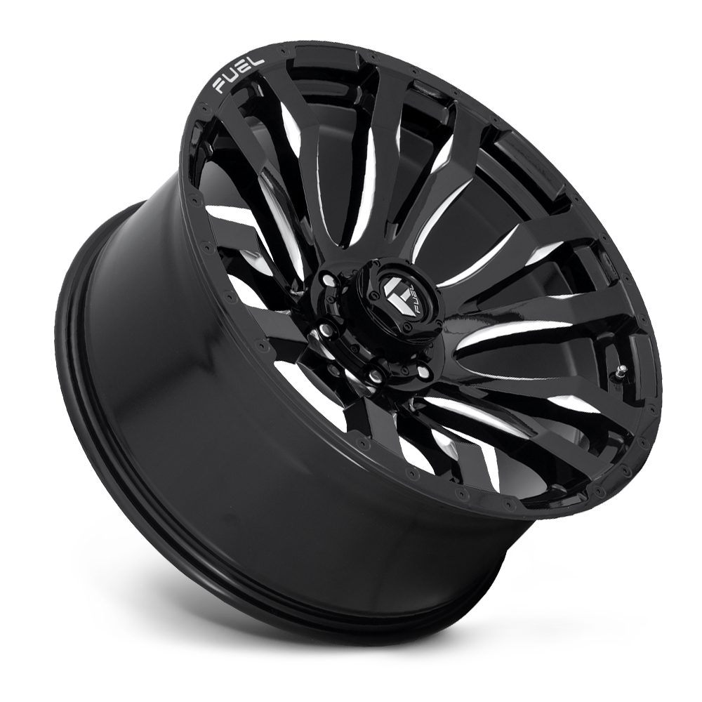 Aluminum Wheels 22X12 Blitz D673 5 On 127 Gloss Black Milled 71.5 Bore -44 Offset Multi Spoke Fuel Off Road Wheels