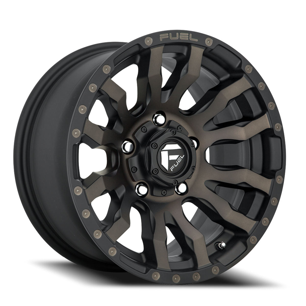 Aluminum Wheels 17X9 Blitz D674 5 On 150 Matte Black Double Dark Tint 110.2 Bore 1 Offset Multi Spoke Fuel Off Road Wheels