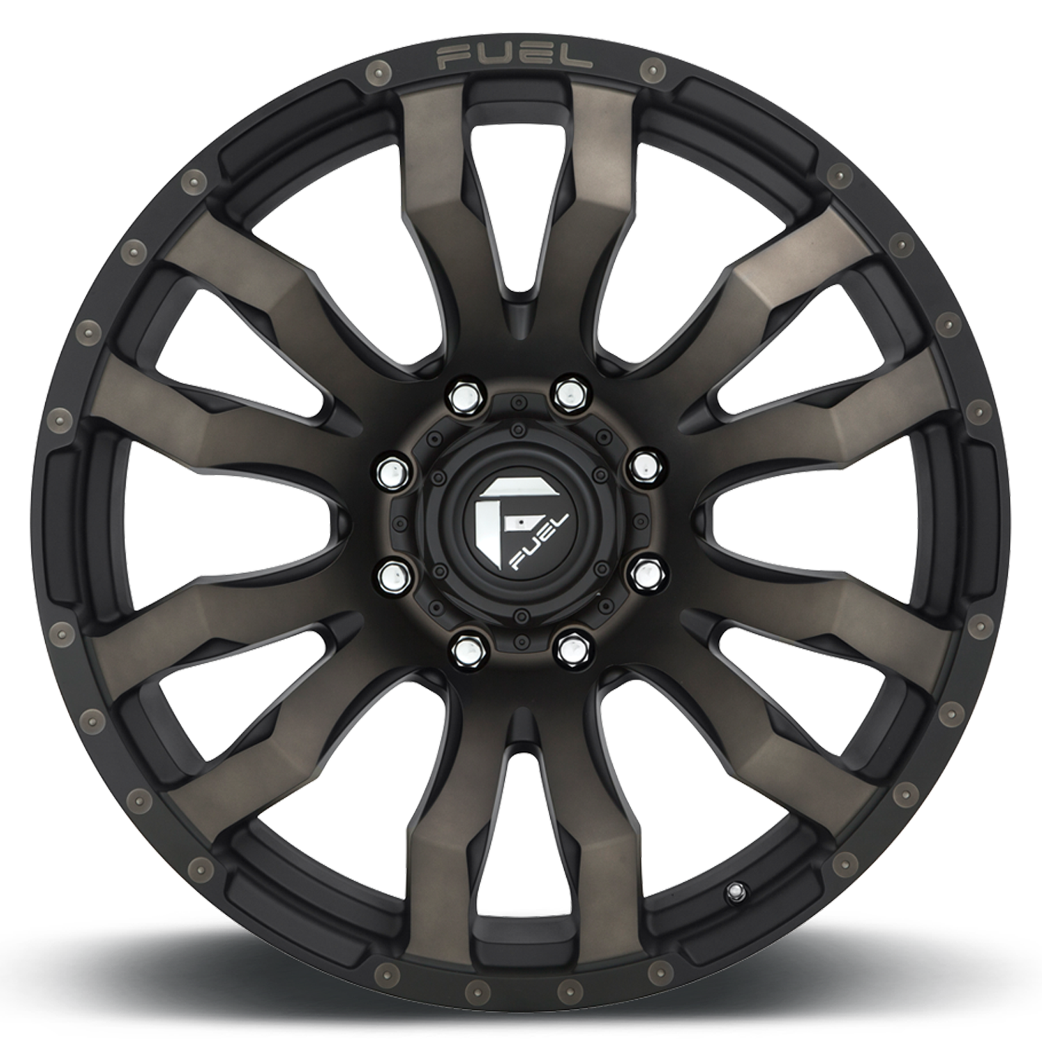 Aluminum Wheels 22X10 Blitz D674 8 On 165.1 Matte Black Double Dark Tint 125.1 Bore -18 Offset Multi Spoke Fuel Off Road Wheels