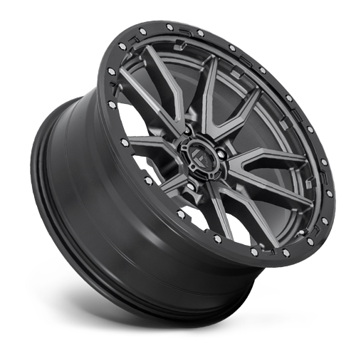 Aluminum Wheels 20X10 Rebel D680 5 On 139.7 Matte Gunmetal Gray Black Bead Ring 78.1 Bore -18 Offset Fuel Off Road Wheels