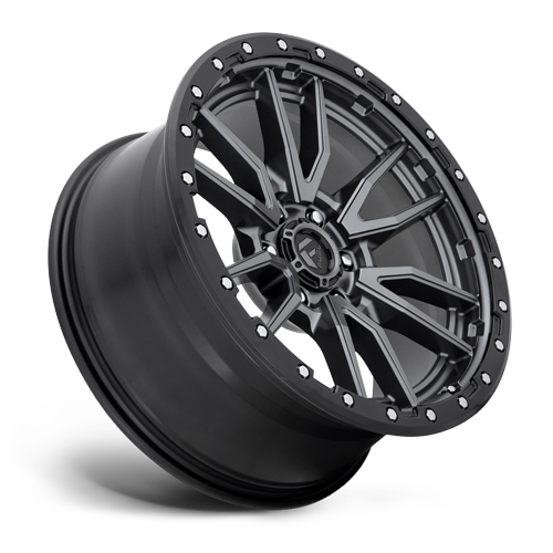 Aluminum Wheels 22X10 Rebel D680 6 On 139.7 Matte Gunmetal Gray Black Bead Ring 106.1 Bore -13 Offset Fuel Off Road Wheels